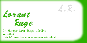 lorant ruge business card